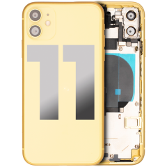 Back Housing W/ Small Components Pre-Installed Compatible For iPhone 11 (Used OEM Pull: Grade A) (Yellow)