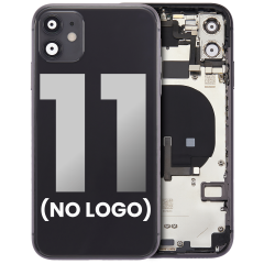 Back Housing W/ Small Components Pre-Installed Compatible For iPhone 11 (No Logo) (Aftermarket Plus) (Black)