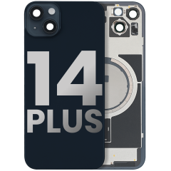 Back Glass With Steel Plate With MagSafe Magnet Pre-Installed Compatible For iPhone 14 Plus (Used OEM Pull: Grade A) (Midnight)