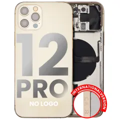 Back Housing W/ Small Components Pre-Installed Compatible For iPhone 12 Pro (No Logo) (Aftermarket Plus) (International Version) (Gold)