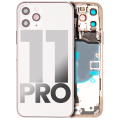 Back Housing W/ Small Components Pre-Installed Compatible For iPhone 11 Pro (Used OEM Pull: Grade C) (Matte Silver)