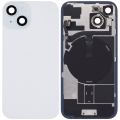 Back Glass With Steel Plate With Wireless NFC Charging MagSafe Magnet & Flashlight Flex Compatible For iPhone 15 (Used OEM Pull: Grade A) (Blue)