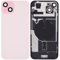 Back Glass With Steel Plate With Wireless NFC Charging MagSafe Magnet & Flashlight Flex Compatible For iPhone 15 Plus (Used OEM Pull: Grade A) (Pink)