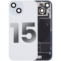 Back Glass With Steel Plate With Wireless NFC Charging MagSafe Magnet & Flashlight Flex Compatible For iPhone 15 (Used OEM Pull: Grade A) (Blue)