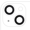 Back Camera Lens (Glass Only) With Adhesive For iPhone 14 / 14 Plus / 15 / 15 Plus (2 Piece Set) (Aftermarket Plus)