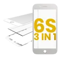 3 in 1 (Front Glass + Frame + OCA Pre-Installed) Compatible For iPhone 6S (2 Pack) (White)